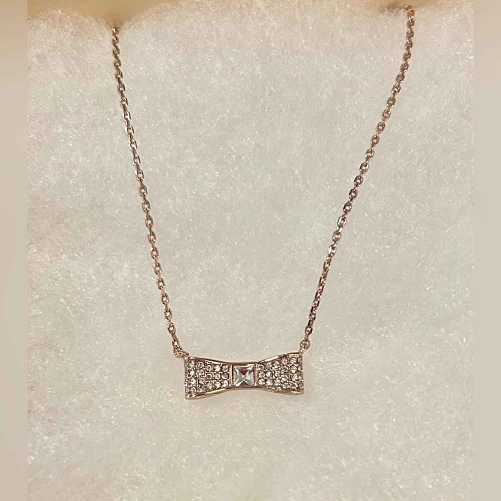 KATE SPADE New York Ready Pave Bow Mini Pendant Necklace